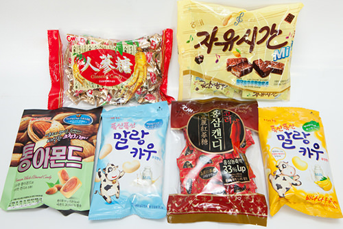 糖果
糖果也是送人的首选，像杏仁糖果、人参糖果等非常有韩国特色。